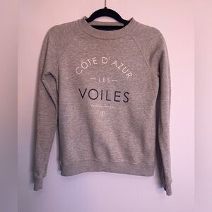 Gray Sweatshirt with French Print Cote D’Azur